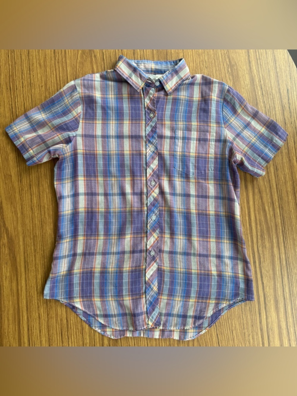 Vintage Sears Plaid Button Down Soft Thin Shirt S